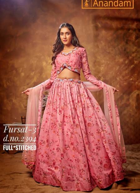 Pink Festival And Function Wear Designer Orgenza Lehenga Choli Collection 2394
